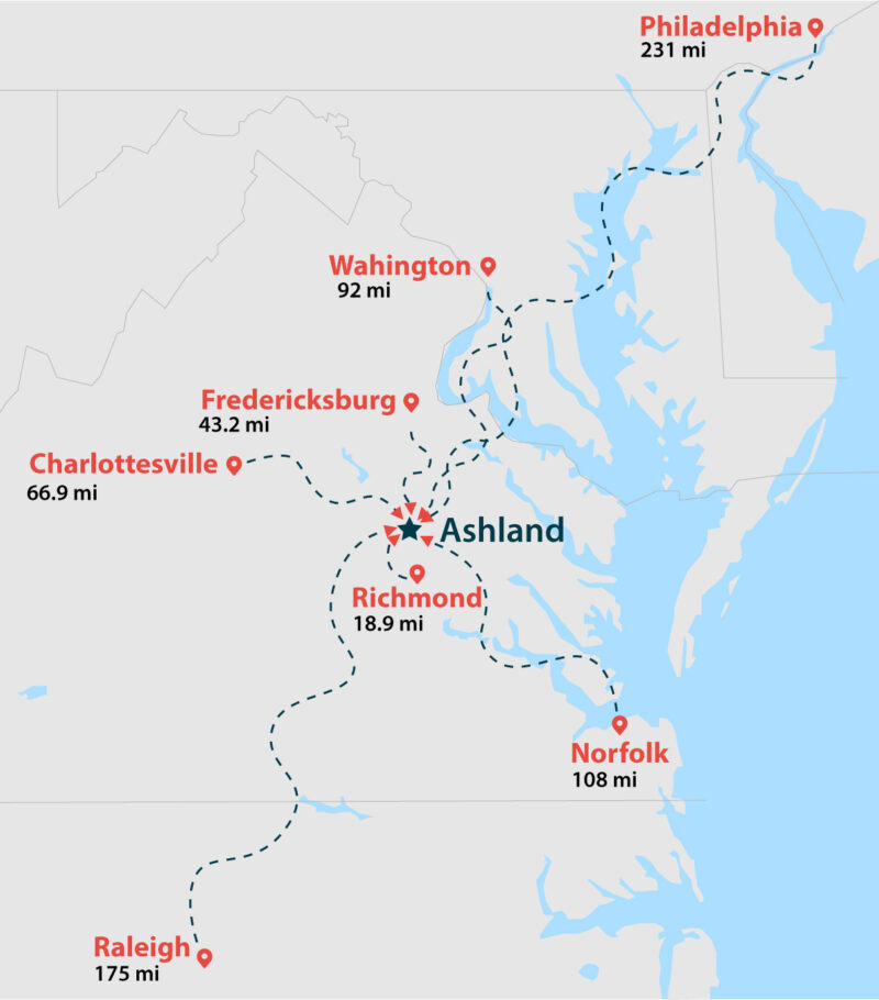 Mobile-Friendly Map of Ashland, VA
