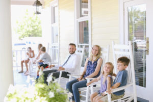 family on a porch